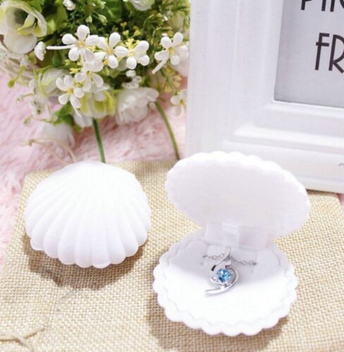 Shell Shape Velvet Display Gift Box Case Lady Jewelry For Earrings Necklace Ring 