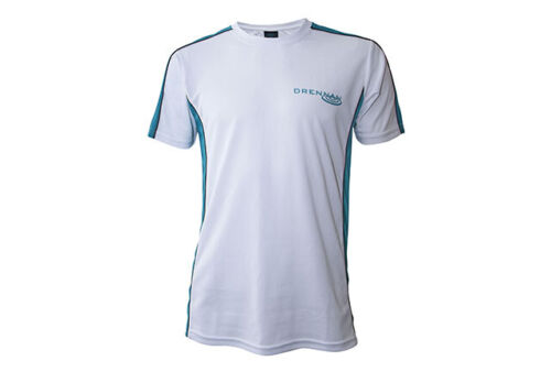 White /& Aqua Drennan Performance T Shirts