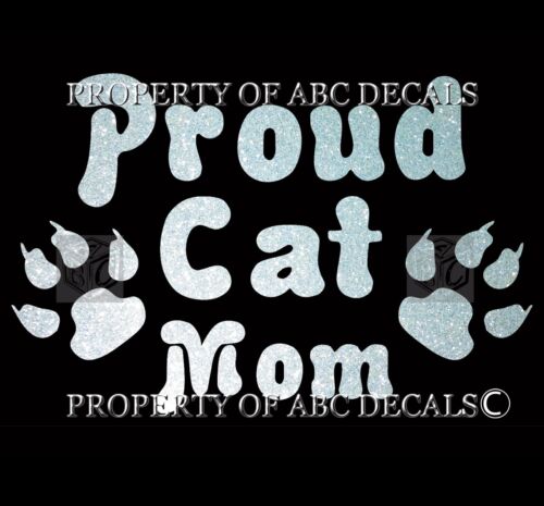 VRS PROUD CAT MOM Paw Print Kitty Kitten Adoption Metal Car Decal Wall Sticker 