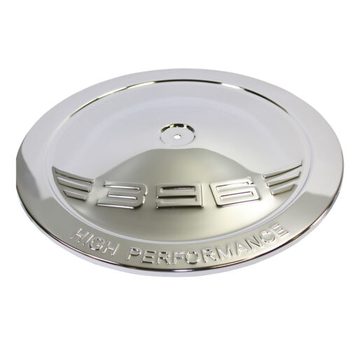 Chrome 14" Round Steel Air Cleaner Lid " 396 High Performance " Logo Stamped 