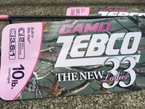Zebco 33 Lady Camo Pink Rod and Reel Combo Limited Edition 6’ Medium Action 