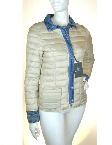Giubbotto Giacca a Vento Donna RISSKIO Italy L190 Beige Impermeabile Tg L
