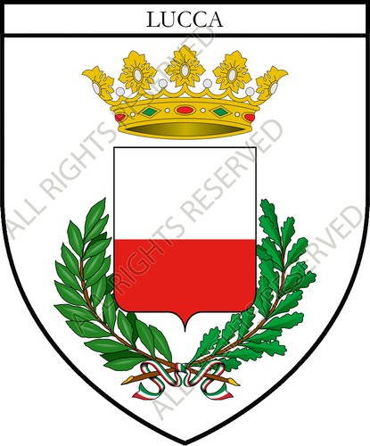 LUCCA ITALY ITALIA BLASON BLAZON HERALDRY STICKER AUTOCOLLANT PVC 2
