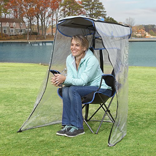 Canopy Chair with Weather Shield Outdoor Folding Chair with Umbrella Beach Chair