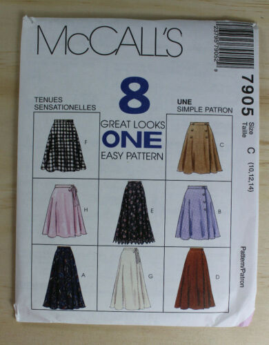 7905 McCalls 90s SEWING Pattern Misses wrap skirt uncut 8 in 1 easy style cute 