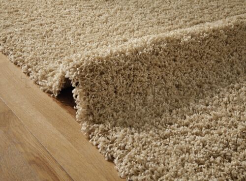 SMALL EXTRA LARGE LIGHT GOLD BEIGE THICK SOFT PILE NON-SHED SHAGGY SHAG RUGS