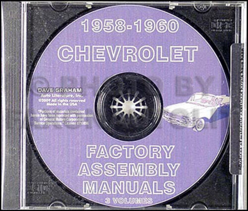 1958 1959 1960 Chevy Assembly Manual CD Impala Bel Air El Camino Biscayne