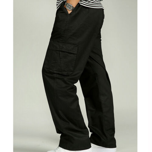 Hommes Coupe Ample avec cordon de serrage Pantalon Cargo Travail Pantalon Poche Loisirs 6XL Fashion