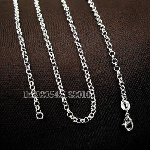 Wholesale Lots 5Pcs 925 Sterling Silver 2mm Circle Rolo Chain Necklace 18"-30" 