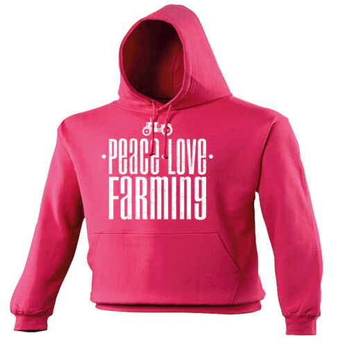 Peace Love Farming HOODIE tractor farmer hoody top funny birthday gift 123t