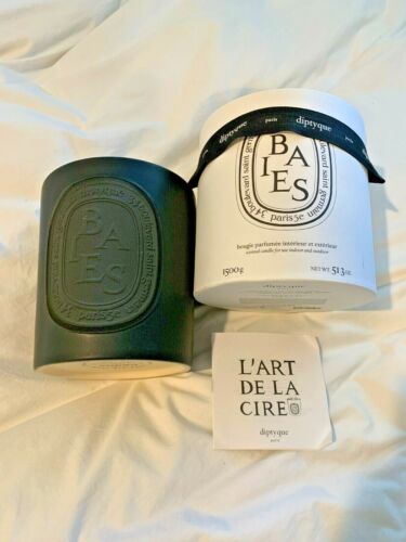 DIPTYQUE *EMPTY* CLAY CANDLE JAR BLACK BAIES 1500 G with BOX
