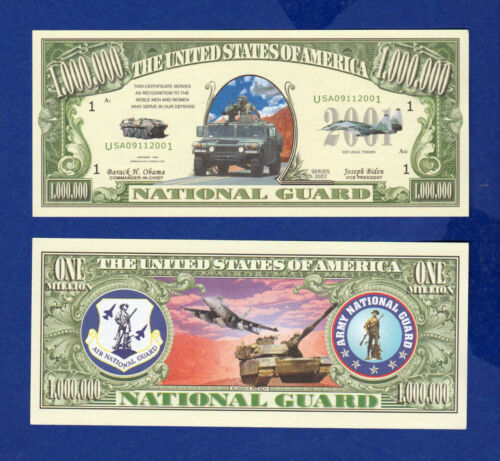 United States National Guard 1 Million Dollars Novelty Money
