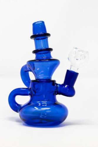 Hookah Water Pipe Glass 6/" Blue Tornado Recycler Tobacco Bong Smoking Pipe
