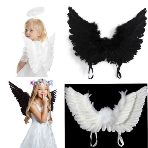 Angel Fairy Feather Wings Halo Adult Fancy Dress Costume Outfit Party DS