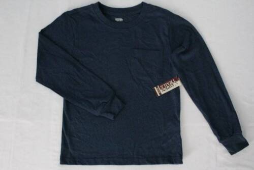 Boys T Shirt Size 8-10 Medium Top Long Sleeve Crew Neck School Clothes Navy Bl