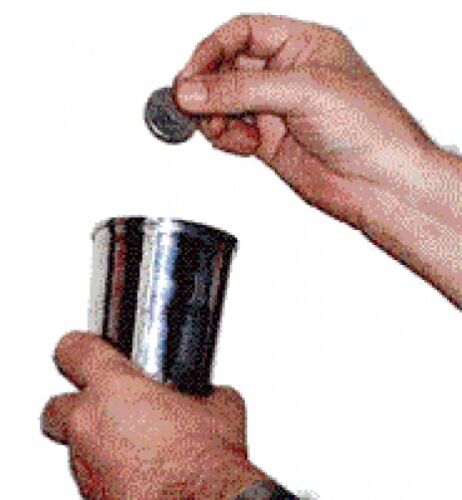 MISERS DREAM GOBLET Steel Coin Catcher Cup Glass Magic Trick Appearing Money