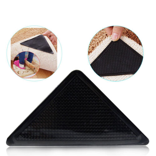 4PCS Rug Pad Carpet Mat Grippers Non Slip Washable Used On Different Tiles Etc