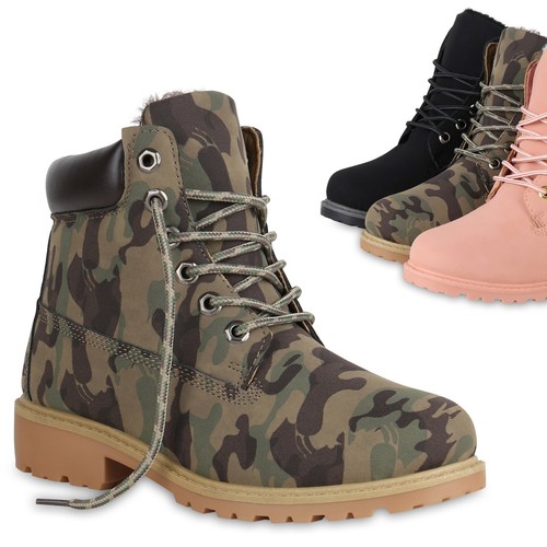 893833 Damen Worker Boots Warm Gefütterte Stiefeletten Outdoor Schuhe Trendy