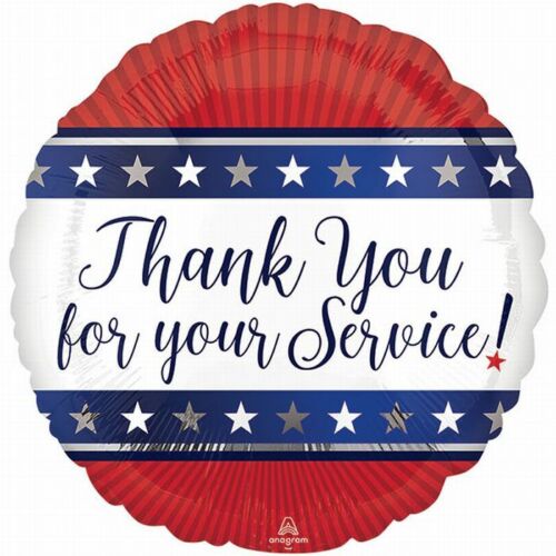 Thank You For Your Service Foil Balloon 17/" Patriotic Veterans Day Decorations