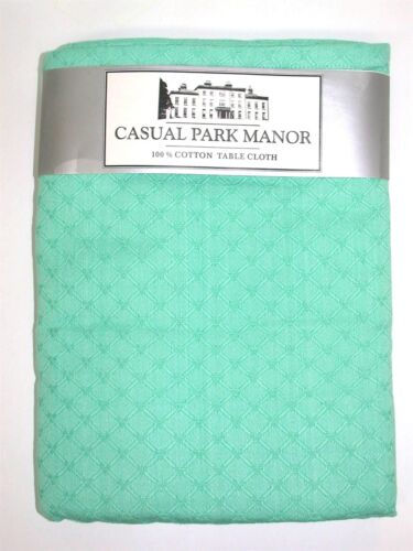 Casual Park Manor Tablecloth ~ Aquamarine Diamond ~ 52/" x 70/" Rectangular *NEW*