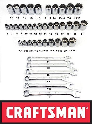 NEW CRAFTSMAN 41pc  ASSORTED 3//8 /& 1//2/" DRIVE SOCKET /& WRENCH SET SAE /& METRIC