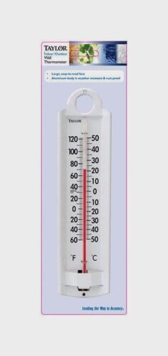 Taylor 8-7/8" Indoor & Outdoor Tube Thermometer Wall-Mounted Temperature 5135N 
