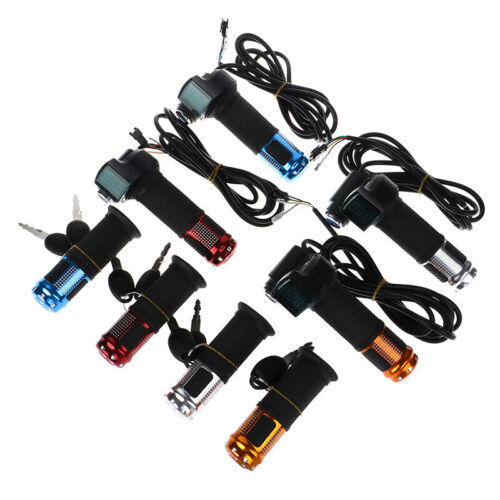 Details about   Electric Bike Throttle with LCD display Indicator Gas Handle Throttle Lock K Jx 