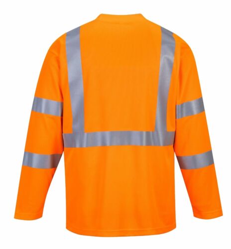 Hi Vis Long Sleeve T-Shirt Pocket Protective Safety ANSI Reflective S191