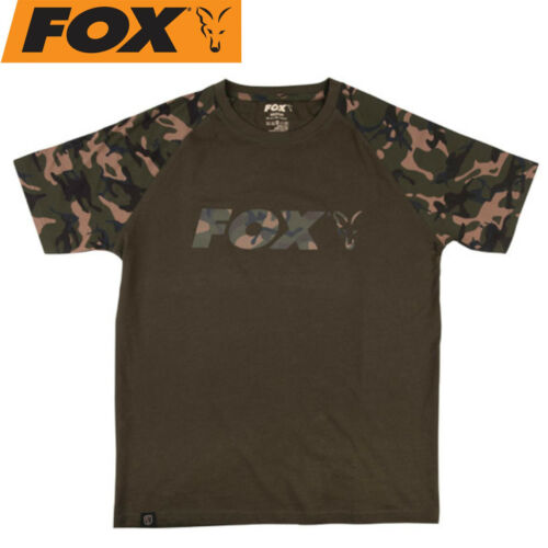 Angelshirt für Karpfenangler Fox Camo//Khaki Chest Print T-Shirt Kleidung