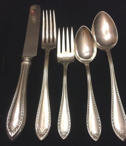 antique 5 pc pl setting Oneida Community Sheraton 1910 silver plate 3 sets avail