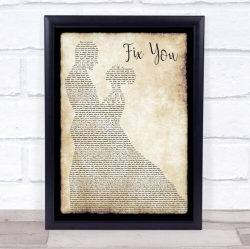 Fix You Man Lady Dancing Song Lyric Quote Print 