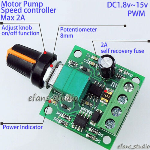 Low Voltage DC 3V 5V 6V 9V 12V 2A Motor Pump Mini Speed Controller PWM Regulator