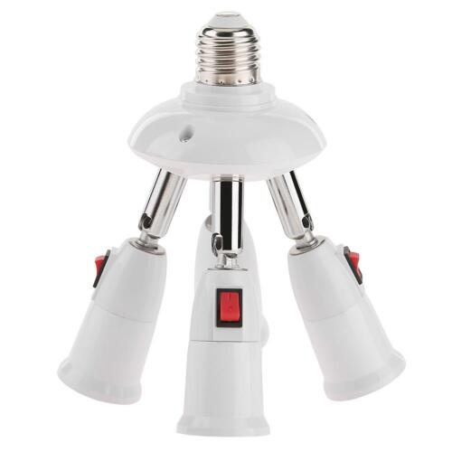 E27 Splitter 3//4 Heads Lamp Base LED Light Bulb Holder Adapter Converter Socket