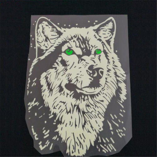 Wolf Head Heat Transfer Luminous Iron on Printing Patches Clothing DIY Sticker