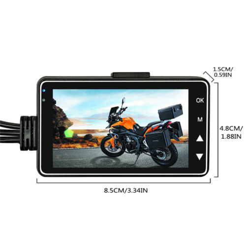 Motorcycle 3/"LCD DVR Video Front//Rear Waterproof Dual Camera Recorder Camcorder