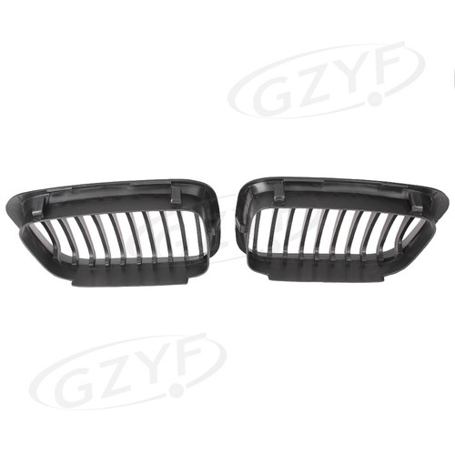 Pair Matte Black Front Insert Kidney Grilles for BMW E46 4D 3 Series 1998-2001