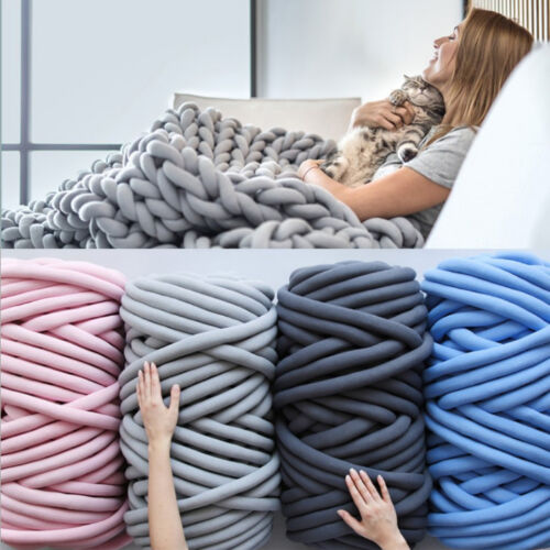 Bulky Arm Knitting Wool Chunky Wool Yarn Super Soft Roving Crocheting DIY 500g 