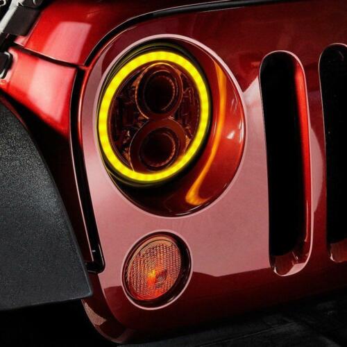 2x 7/" 150W LED Headlight Halo DRL Angel Eyes Lamp for Jeep Wrangler JK TJ CJ JL
