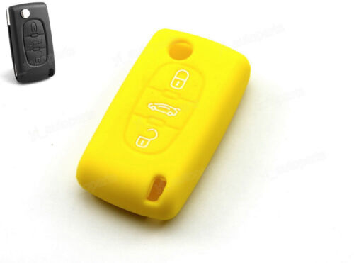 Details about  / Yellow Silicone Case Cover For Peugeot 207 307 407 607 Flip Remote Key PUT3YE