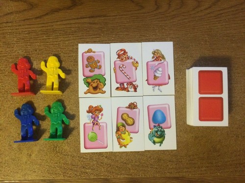 64 Cards /& 4 Gingerbread Men Movers 2004 Candy Land Game Replacement Pieces