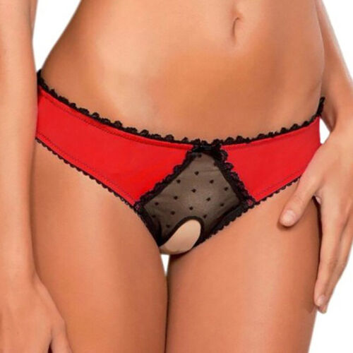 Ladies Underwear Lace Thong Panties Lingerie Open G-string Briefs New 
