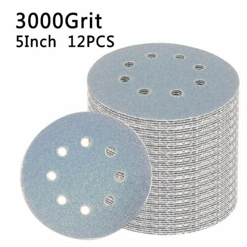 12x 5 40~3000Grit Sander Discs Sanding Pad Sandpaper Polishing Compound Durable