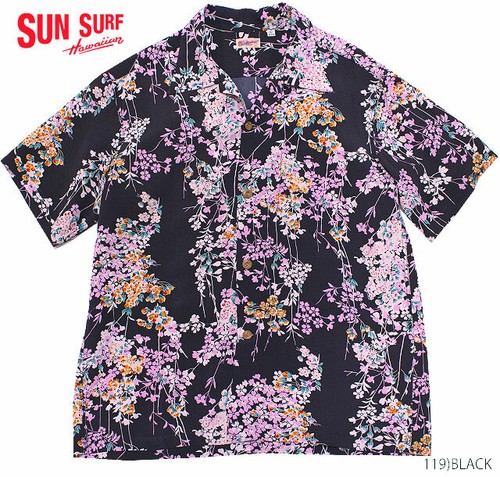 SUN SURF YEAR 2020 model SS38319 CHERRY BLOSSOMS HAWAIIAN ALOHA SHIRT SUNSURF
