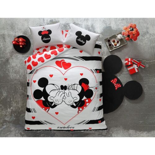 Día de San Valentín ropa de cama set 200x220 Disney Minnie y Mickey Mouse resplandor 