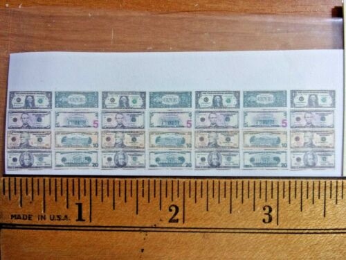 HANDCRAFTED FOR YOUR DOLL HOUSE Details about   SHEET OF MONEY PRINTED ON BOTH SIDES 