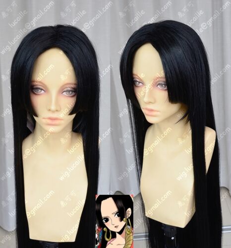 One Piece Boa Hancock Long Costume Anime Cosplay Wig Free Track Number Cap