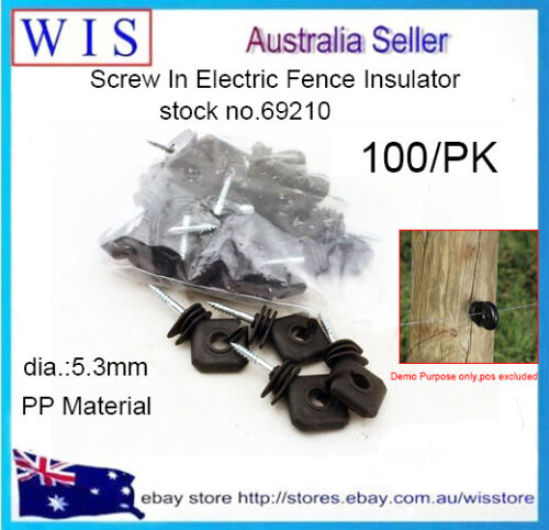 100//PK Diamond Insulator,Rope//Tape Insulator Black with Wood Screw Thread-69210