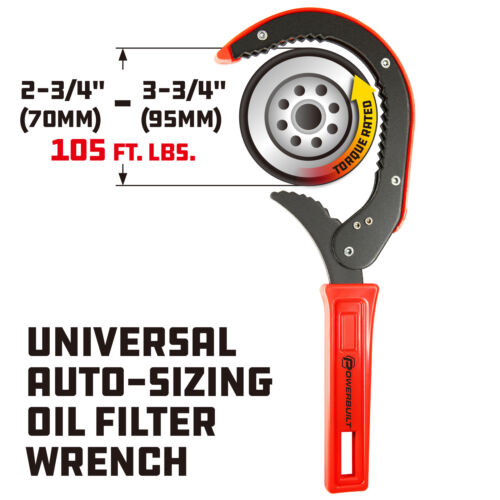 Powerbuilt Universal Auto-Sizing Oil Filter Wrench 942006 