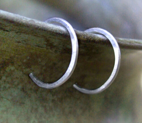 1//2/" unisex simple 10mm 12mm Details about / Tiny Sterling Silver Reverse Hoop Earrings
