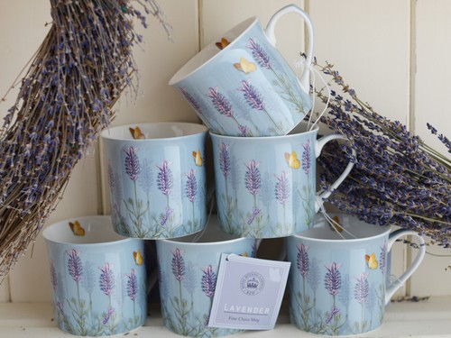 Ensemble de 6 JARDINS BOTANIQUES ROYAUX KEW bleu lavande fine china Palace tasses